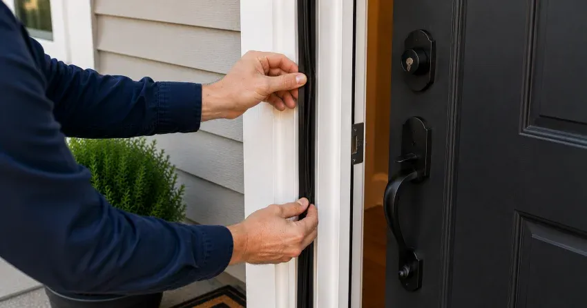 technician performing light test on door seal in Fitzgerald, St. Catharines