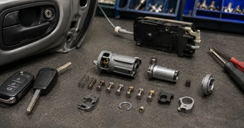 technician testing a car key fob during Car Lock Repair Grantham, St. Catharines