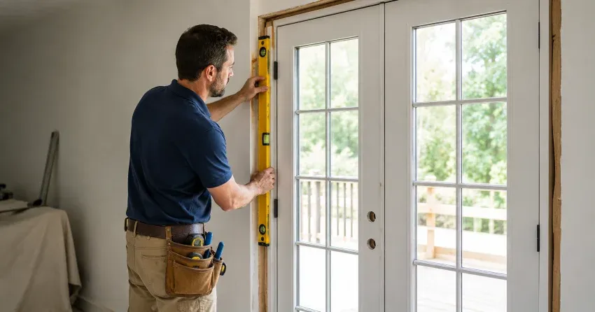 newly installed French doors with divided glass panes in Fitzgerald, St. Catharines