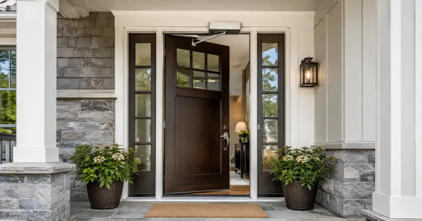 residential automatic door opener installed on exterior entry door in Fitzgerald, St. Catharines
