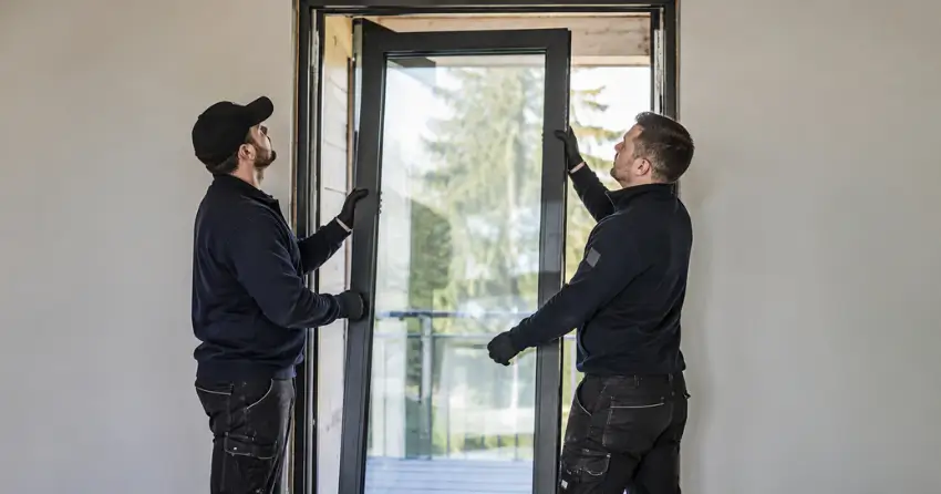 new glass panel being fitted into door frame in Grapeview, St. Catharines