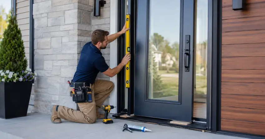 glass outside door installation with energy-efficient double-pane glazing in Fitzgerald, St. Catharines