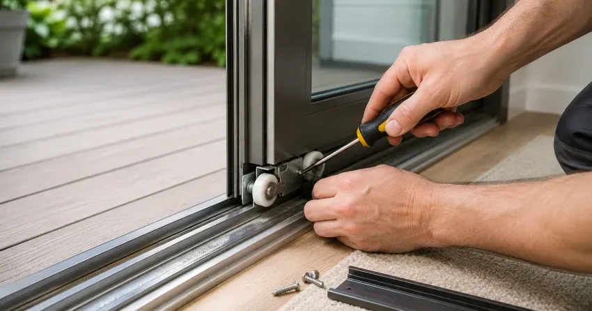 sliding door fix Glenridge, St. Catharines technician diagnosing track issue