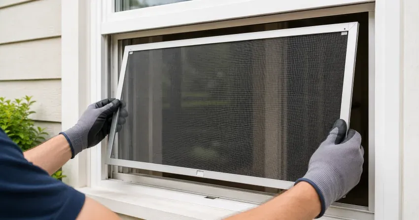 technician repairing a window sash and balance system in Grantham, St. Catharines
