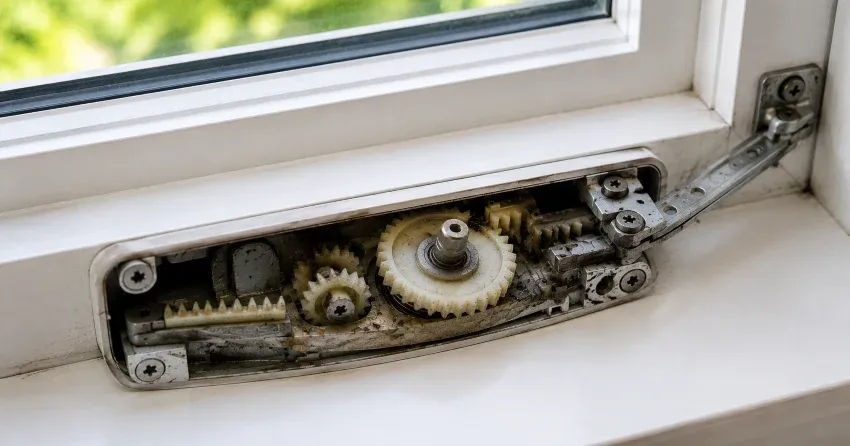 technician replacing casement window crank operator in Facer, St. Catharines home